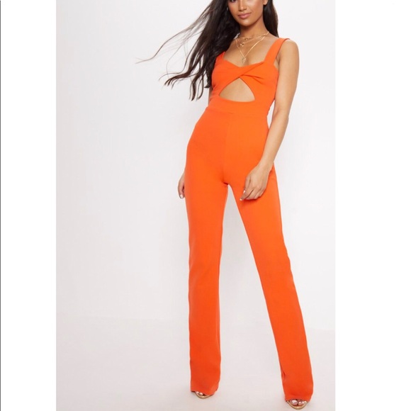PrettyLittleThing Pants - PrettyLittleThing Orange Jumpsuit